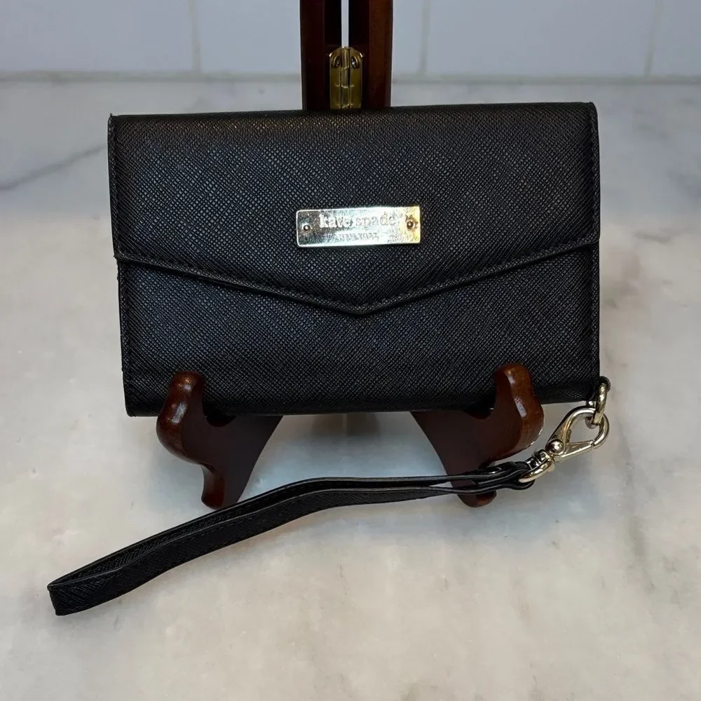 Kate Spade Wallet Leather Saffiano Wristlet Wallet Case